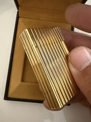 St.DuPont αναπτήρας μεταχειρισμένος με κουτί, χαρτιά και δερμάτινη θήκη