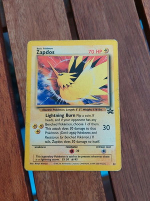 Zapdos Pokemon card used, WP 23