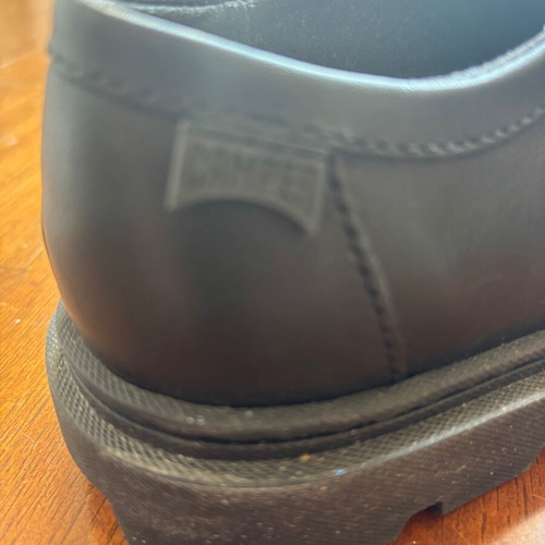Camper Junction black leather shoes with removable toe caps, size 38