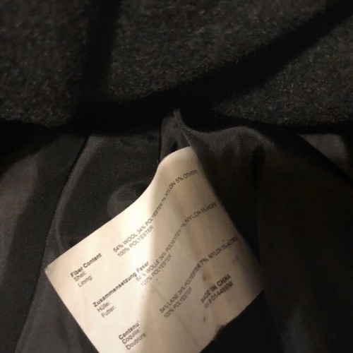 Covert Overt wool double-breasted charcoal women's coat, size L 40