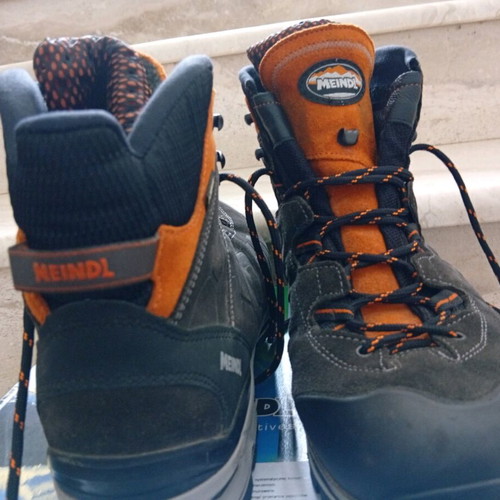 Meindl Air Revolution Ultra GTX hiking boots, size 45, grey and orange