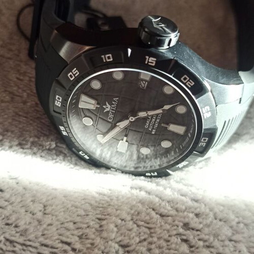 Optima Oakland automatic watch new, Swiss, black