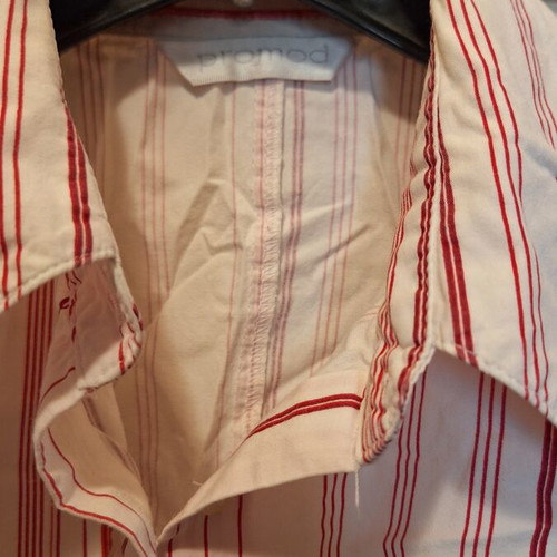 Promod white shirt with red stripes like new, size M