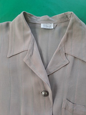 Sleeveless shirt size 40 used, beige multicolor, georgette