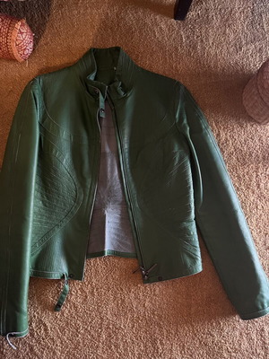Leather jacket BSB like new, green, size S
