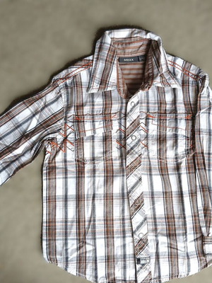 Παιδικό πουκάμισο Mexx καρό 100% βαμβακερό σαν καινούργιο, μέγεθος 98-104