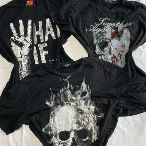 Bershka men's t-shirt set used, black, size XL