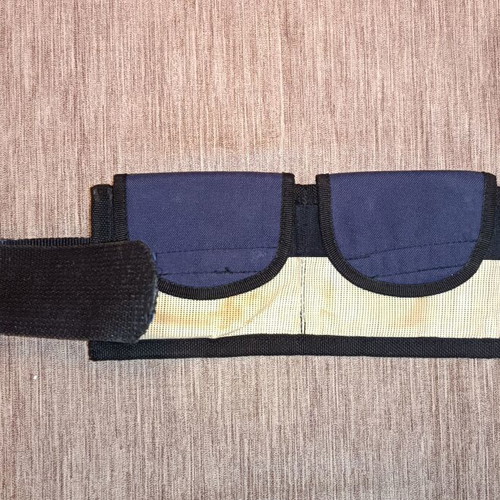 Diving weight belt with pouches used