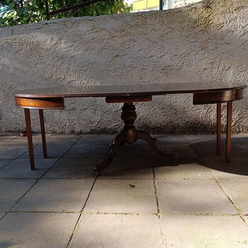 Vintage Walnut Extendable Dining Set 1970 With 6 Chairs Used