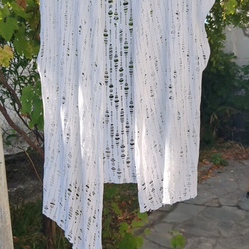 White transparent asymmetrical vest like new