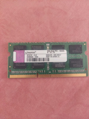 SODIMM DDR 3 10600S 2GB μνήμη μεταχειρισμένη για παλιό laptop