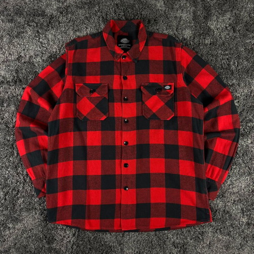 Dickies New Sacramento Flannel Shirt like new, size L, red and black