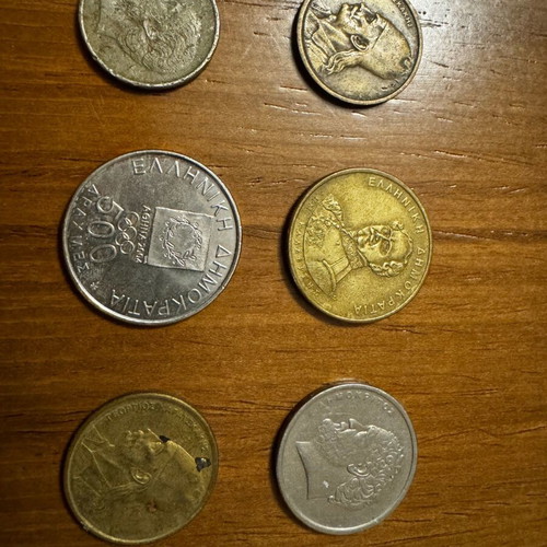 Drachma coins new from 1976, Greece