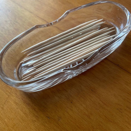 Vintage Crystal Pinwheel Bowl like new for Toothpicks or Salt