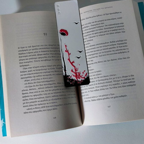 3D Printed Hueforge Japan Red Blossoms Bookmarks new