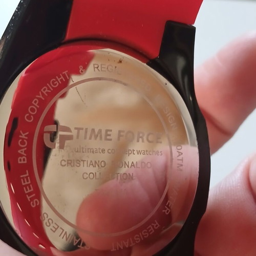 Time Force Cristiano Ronaldo CR7 wristwatch like new, black and red