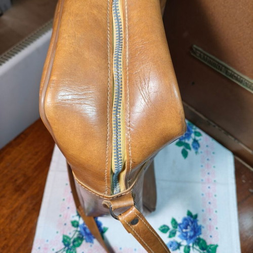 Vintage Rex Olympic leather bag 1960s handmade, like new