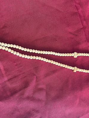 Antique camel bone necklace used, 75cm with 101 beads