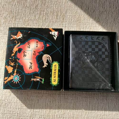Metallic silver tobacco case with engraved koala, new from Australia