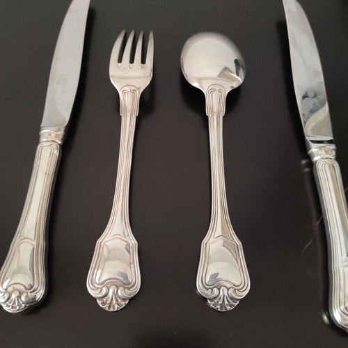 Christofle Silver-Plated Cutlery Set used, rare 80s design