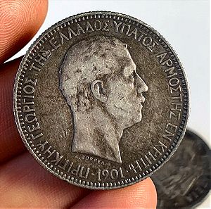 Νομισμα Κρήτη 1901 δραχμές 5