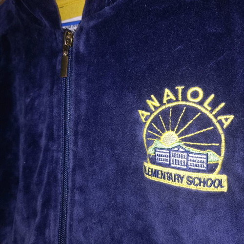 Anatolia Elementary School sweatshirt jacket like new, blue