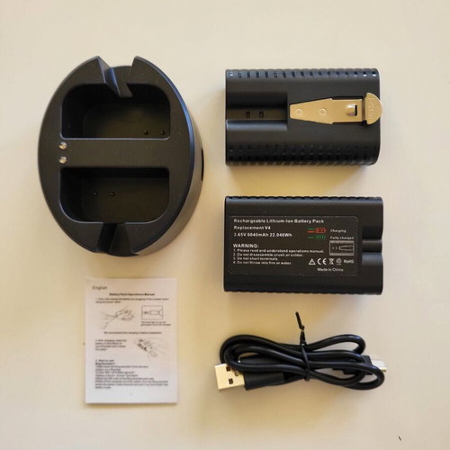 Abeden AB2401 battery pack with 2 batteries 6040mAh and dual charger