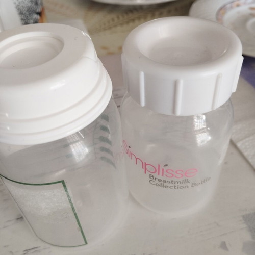 Milk collection bottles like new for breastfeeding and storage