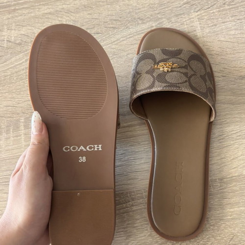 Coach sandals size 38 new beige and brown