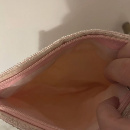 Shoulder bag used, beige and gold, spacious and comfortable