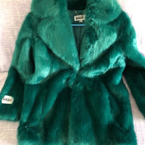 Jakke green synthetic fur like new