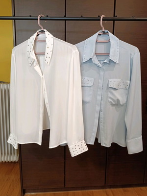 Zara two semi-transparent shirts with rhinestones new, size S