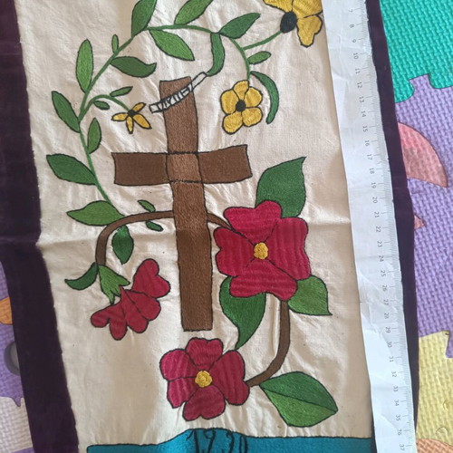 Embroidered handmade cross from 1930 new
