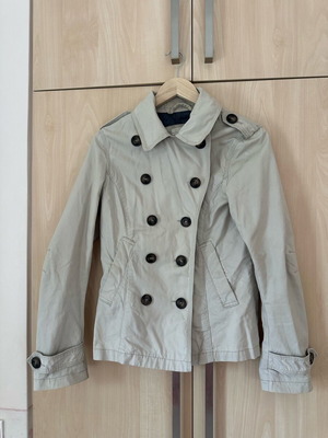 L.O.G.G by H&M short trench coat-jacket like new, beige size M