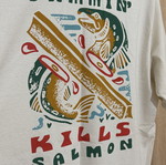 Patagonia Responsibili-Tee Dammin' Kills Salmon T-shirt Large new, birch white