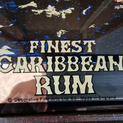 Vintage Pub Mirror Captain Norton Finest Caribbean Rum used