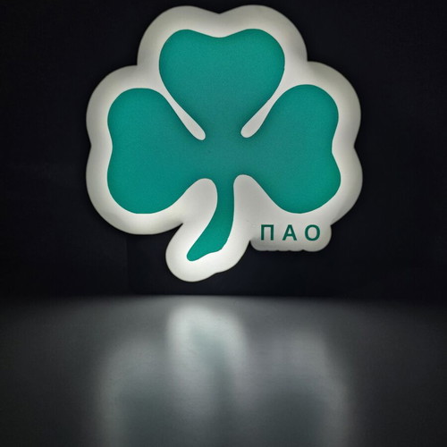 3D Printed Lamp with Panathinaikos Symbol like new