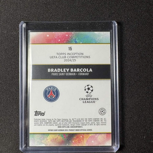 Bradley Barcola 2024/25 Topps Inception Succession card 24/75 like new