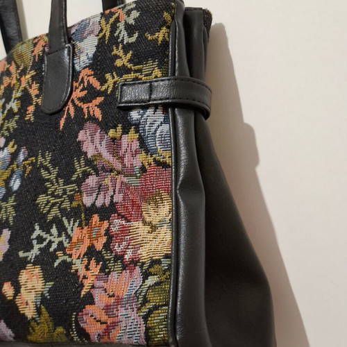 Floral Tapestry Tote Handbag used, multicolor, 33x22x10cm