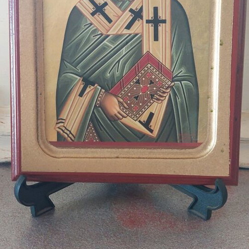 Wooden icon of Saint Blasios
