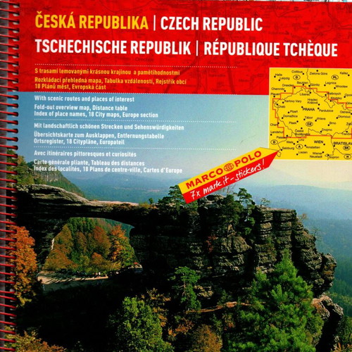 Marco Polo Road Atlas Czech Republic new, spiral bound