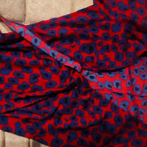 Satin dress like new, blue and red, size M
