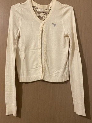 Abercrombie & Fitch ecru cardigan with lace used, size S