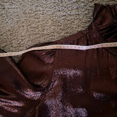 Les Bourdelles Des Garcons metallic blouse brown like new, size M