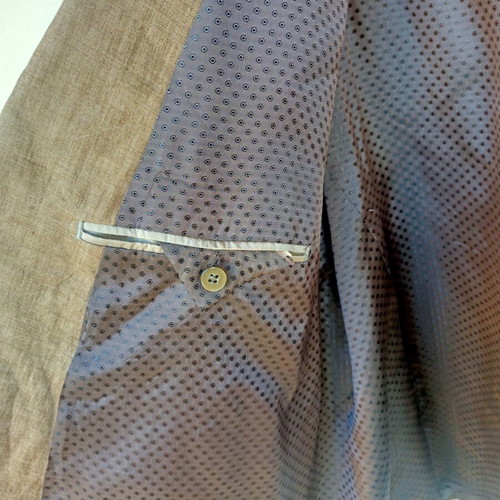 Carl Gross linen blazer, size 64, beige and brown