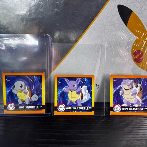 Pokemon Stickers Series 1 Blastoise like new, set of 3