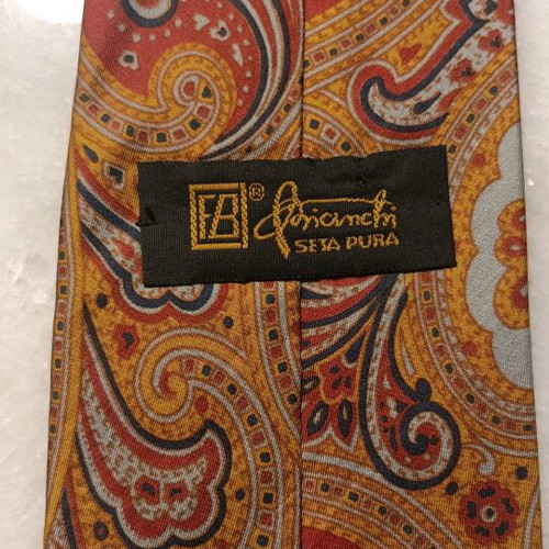 Silk paisley tie like new, colorful wide 9.5 cm