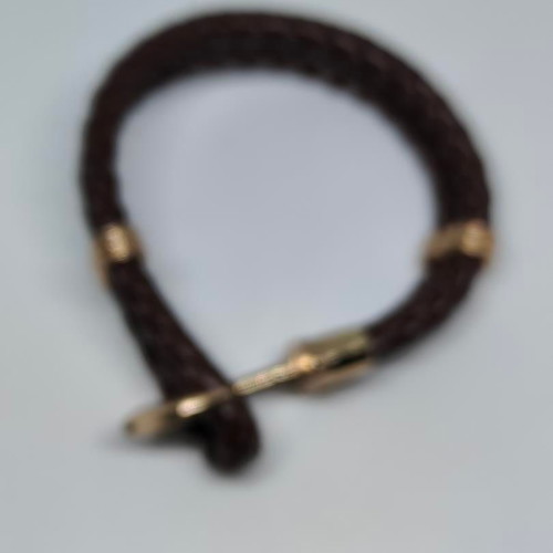 Men's Anchor Bracelet with Braided Leather Like New