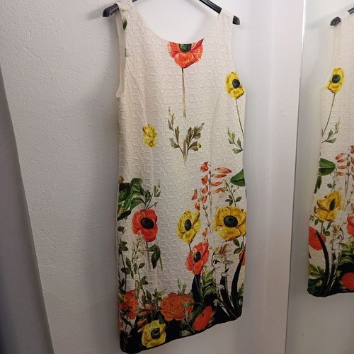 Floral dress like new, white and red