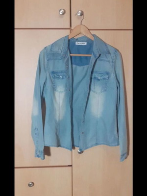 Maki Philosophy denim shirt used, size Large, blue